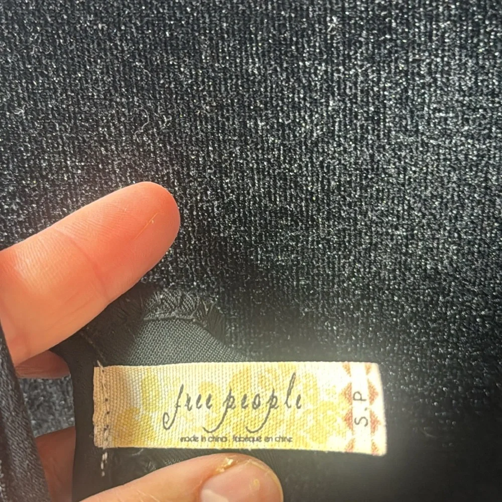 Free People goth Night Shade Black Velvet Lace Halter Fit & Flare Mini Dress S - Picture 6 of 7